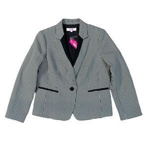 9 & Co Houndstooth Blazer Jacket Size 16 NWT